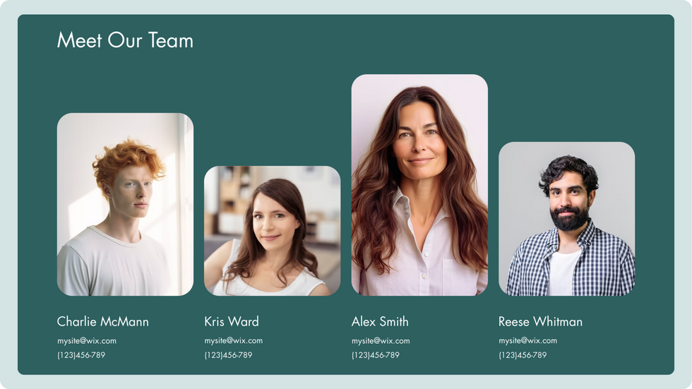 Wellness Center Template, wix studio template, Meet Our Team page