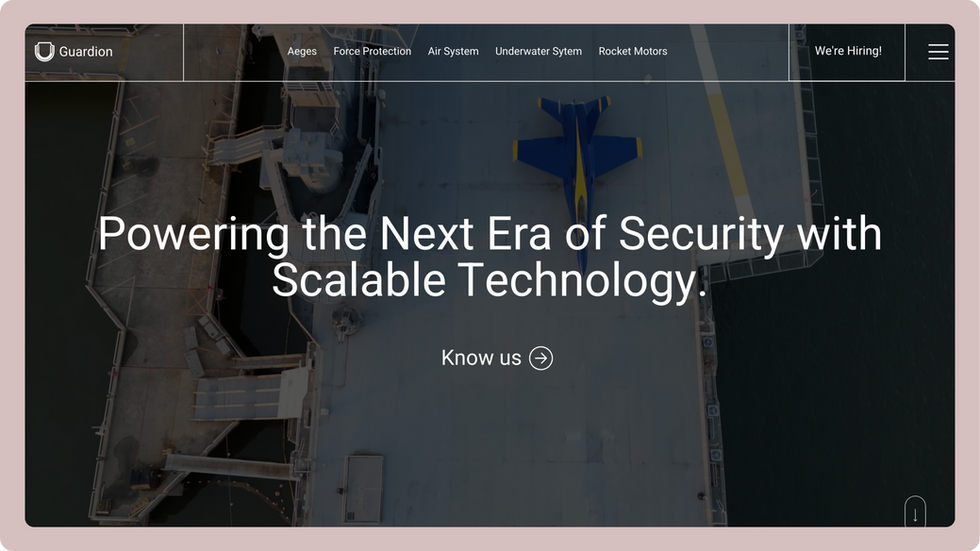 Defense Technology Template, wix studio template, Home page