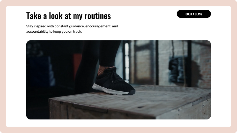 Gym Website Template, wix studio template, Booking page