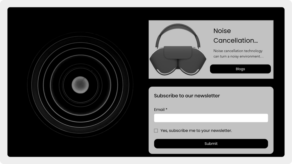 Headphone Store template, wix studio template, Newsletter page