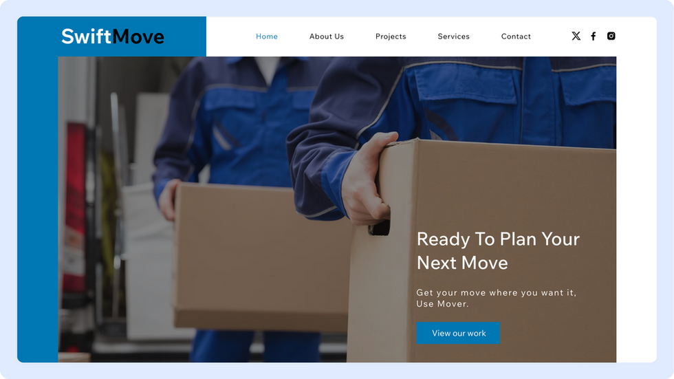 Moving Services Template, wix studio template, Home page