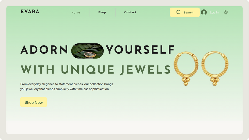 Jwellery Store Template, wix studio template, Shop page