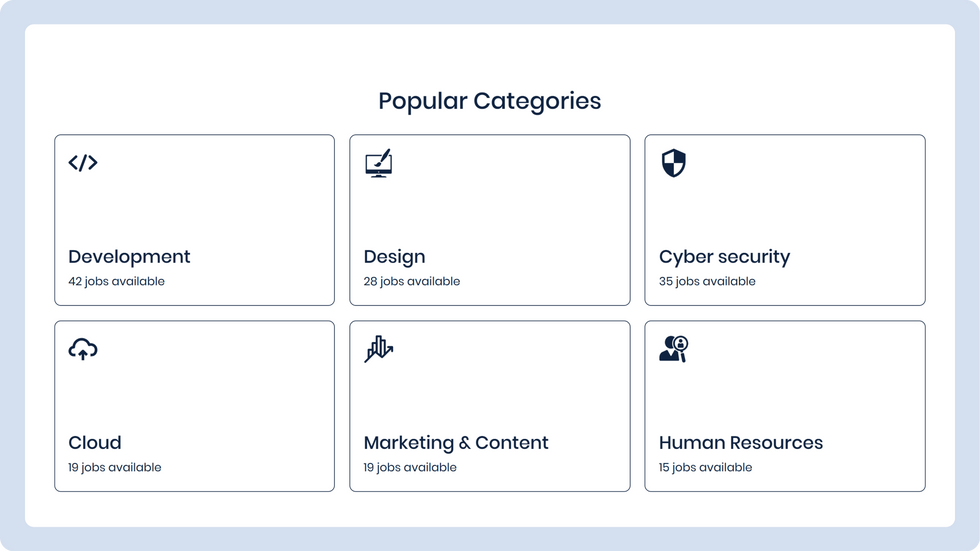 Recruitment Agency Template, wix studio template, Categories page