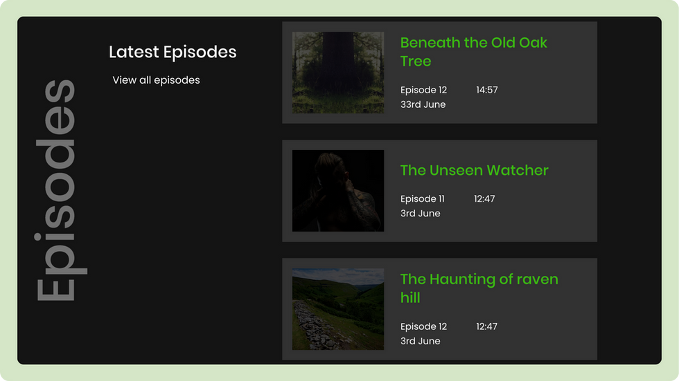 Podcast Template, wix studio template, Episodes page