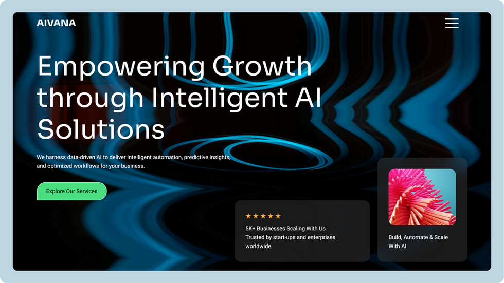 AI Agency Template, wix studio template, Home page