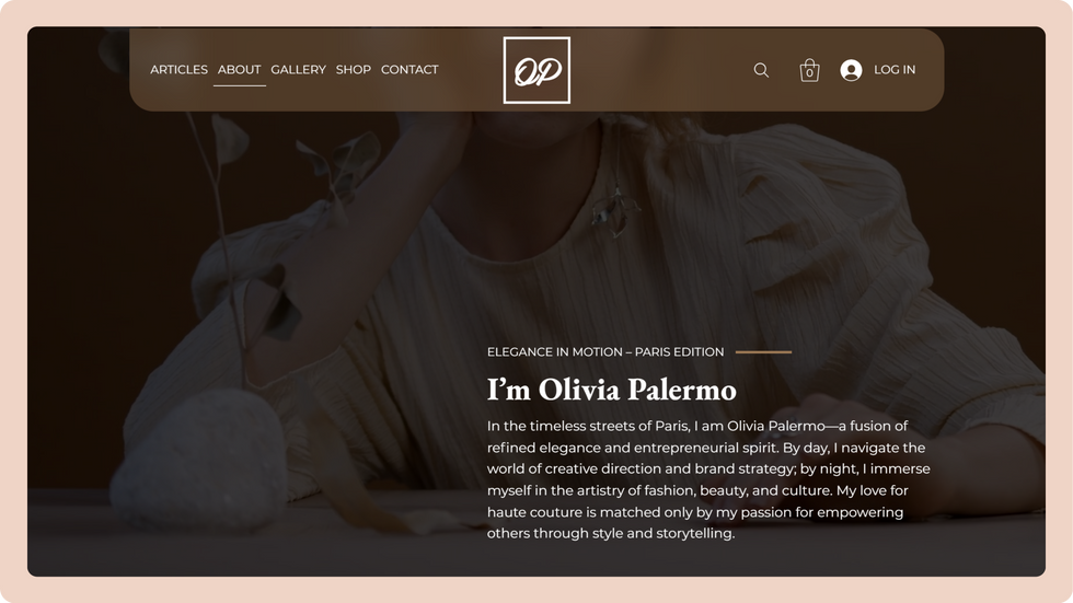 Influencer Template, wix studio template, About page