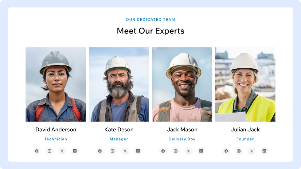 Moving Services Template, wix studio template, Meet our Expert page
