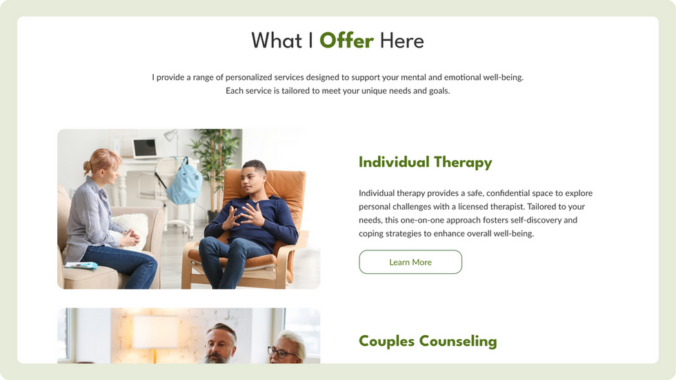 Psychologist Template, wix studio template, About page