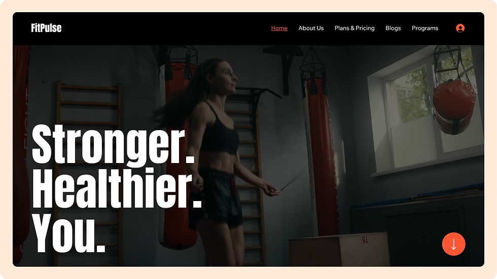 Fitness Coaching Template, wix studio template, Home page