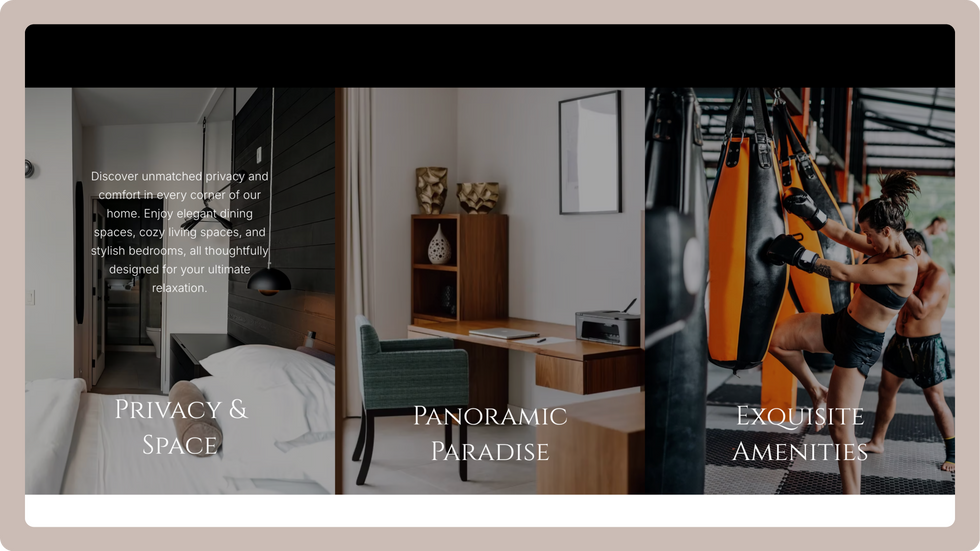 Luxury Hotel Template, wix studio template, What we Offer page