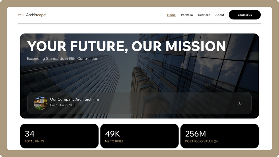 Architecture Firm Template, wix studio template, Home page
