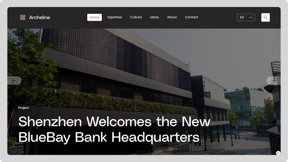 Architectural Design Firm Template, wix studio template, Home page