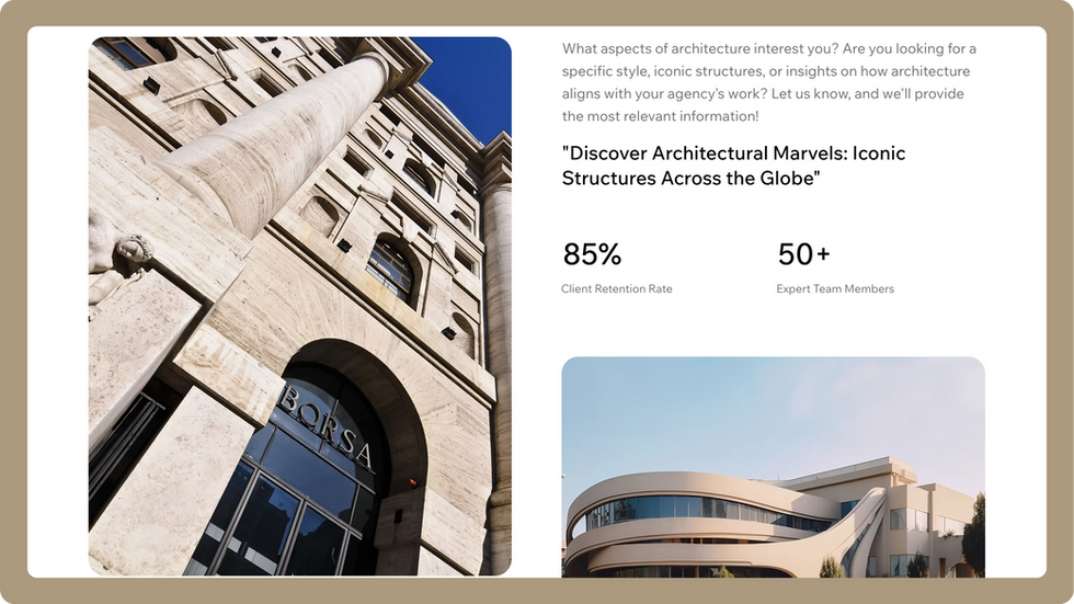 Architecture Firm Template, wix studio template, Insights page