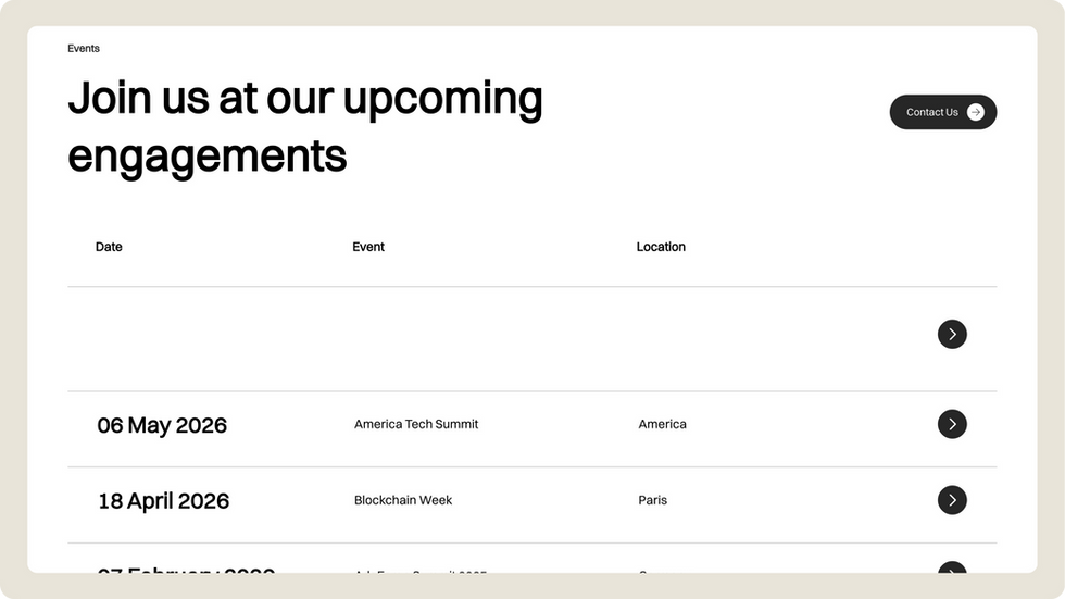Financial Consulting Company Template, wix studio template, Events page