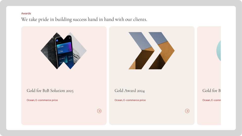 Digital Agency Template, wix studio template, Awards page