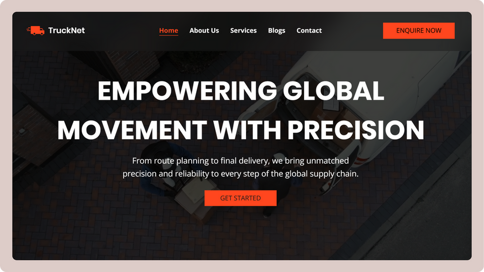 Logistics Company Template, wix studio template, Home page