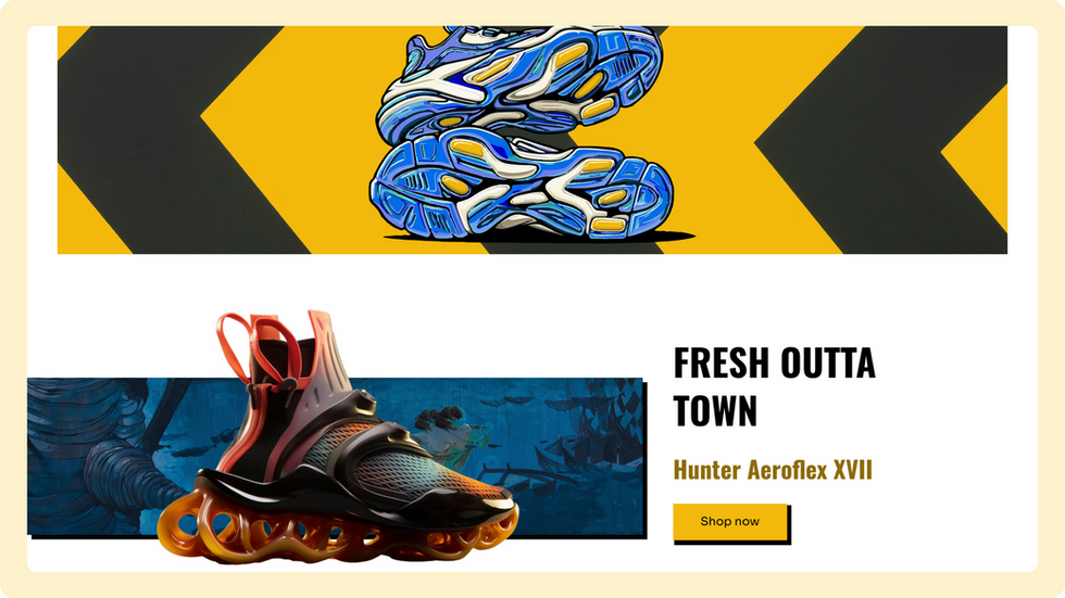 Shoe store template, wix studio template, Feature product page