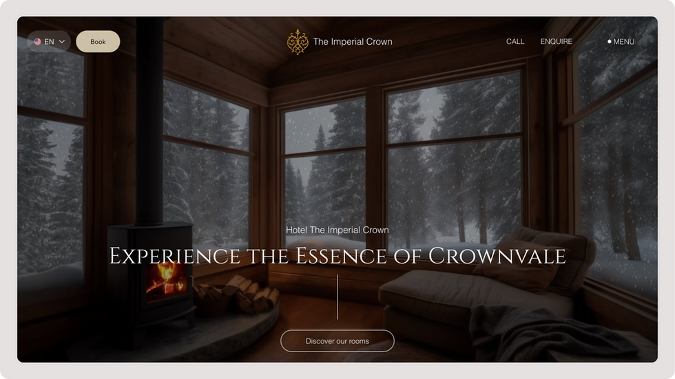 Hotel Template, wix studio template, Home page