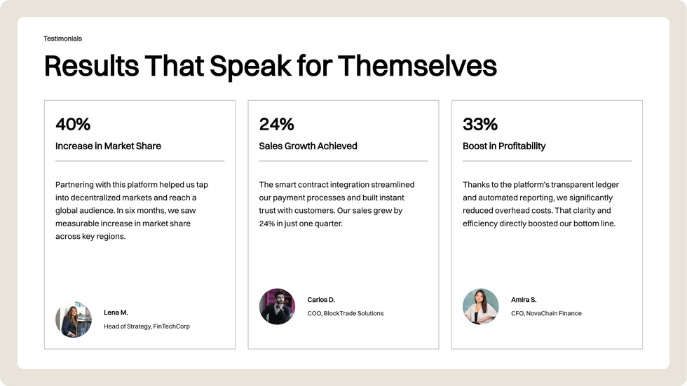 Financial Consulting Company Template, wix studio template, Testimonial page