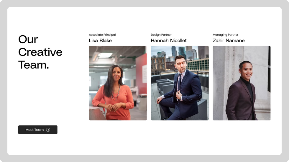 Architectural Design Firm Template, wix studio template, Meet our Team page