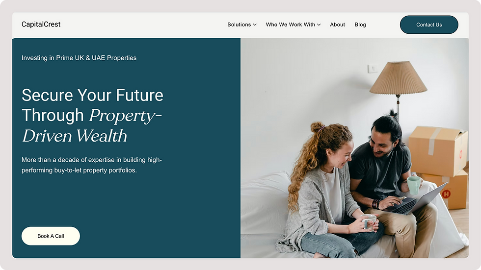 Investment Firm Template, wix studio template, Home page
