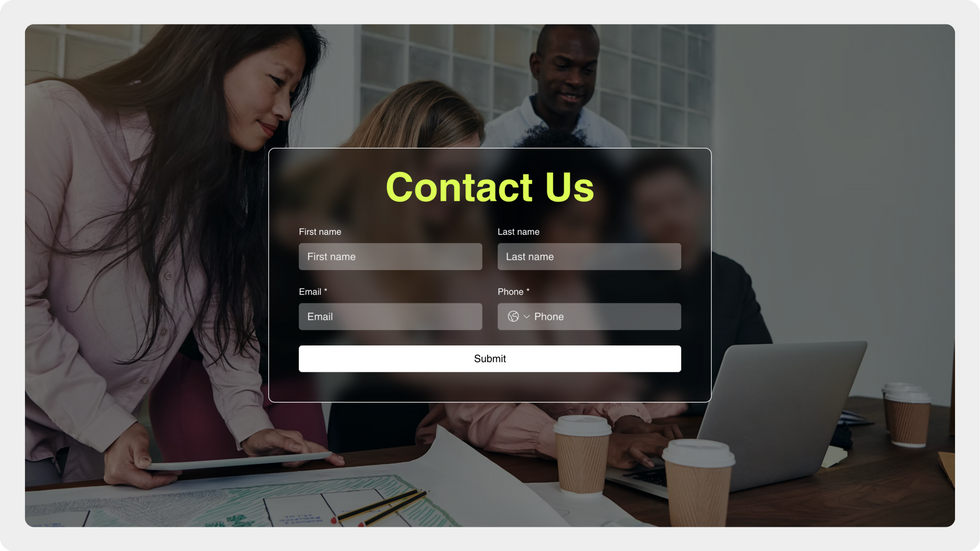 Graphic Design Agency Template, wix studio template, Contact page