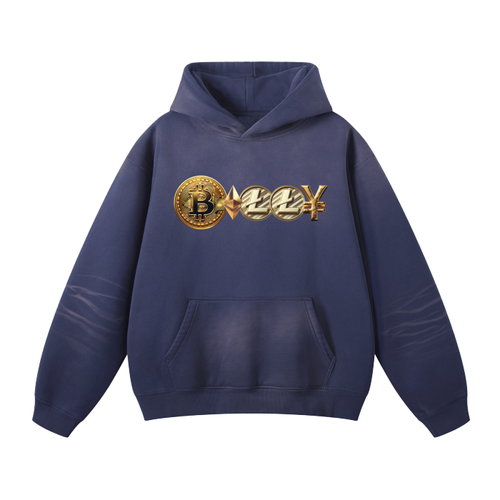 Royal Blue)Billy Unisex Washed Dyed Fleece Hoodie | Mysite
