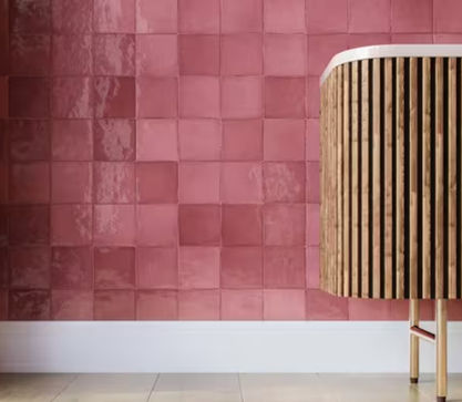 red and pink high gloss finish ceramic tile