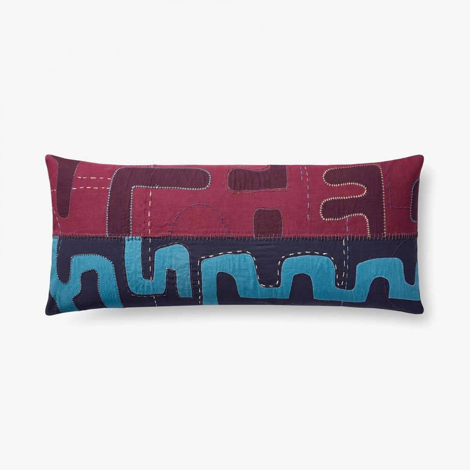 blue and purple pillow
