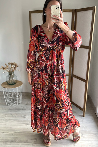 Robe longue imprimé fleuri Rue des Abbesses IBIZA Les
