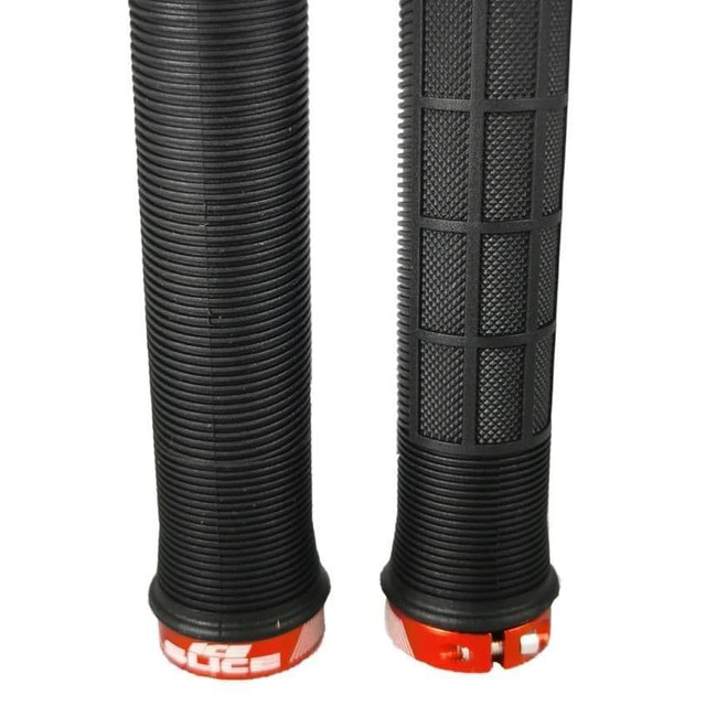 ICE SLICE Lock-on grips (Black grip Red locks)