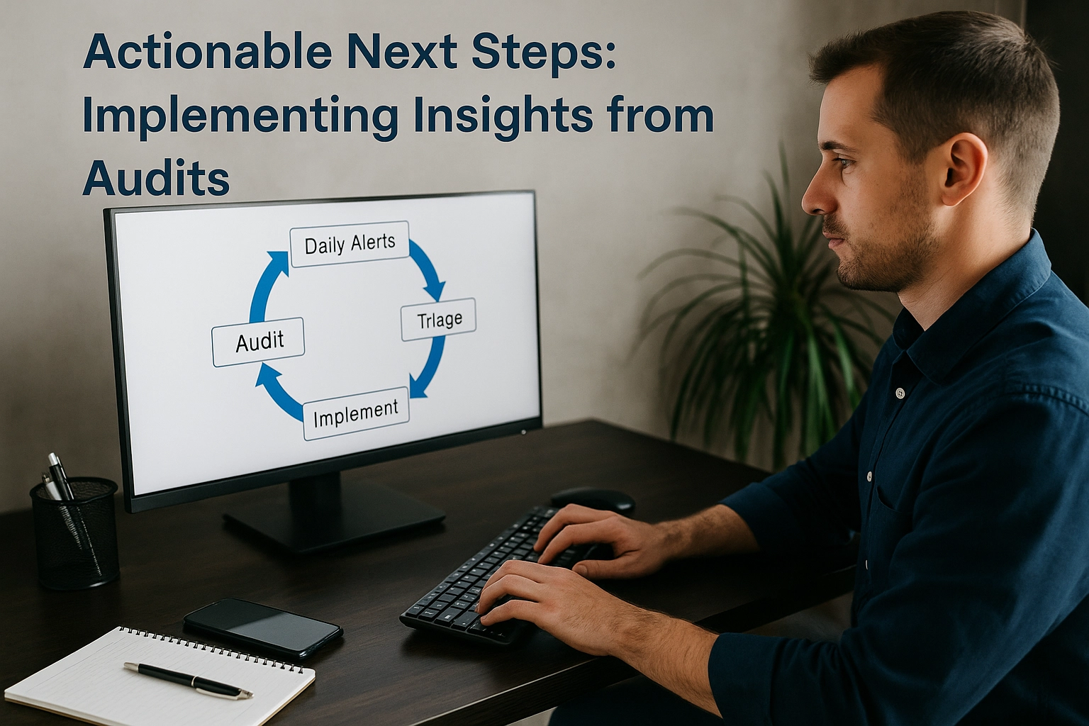 AI-generated image: Create a professional image for the section titled "Actionable Next Steps: Im...
