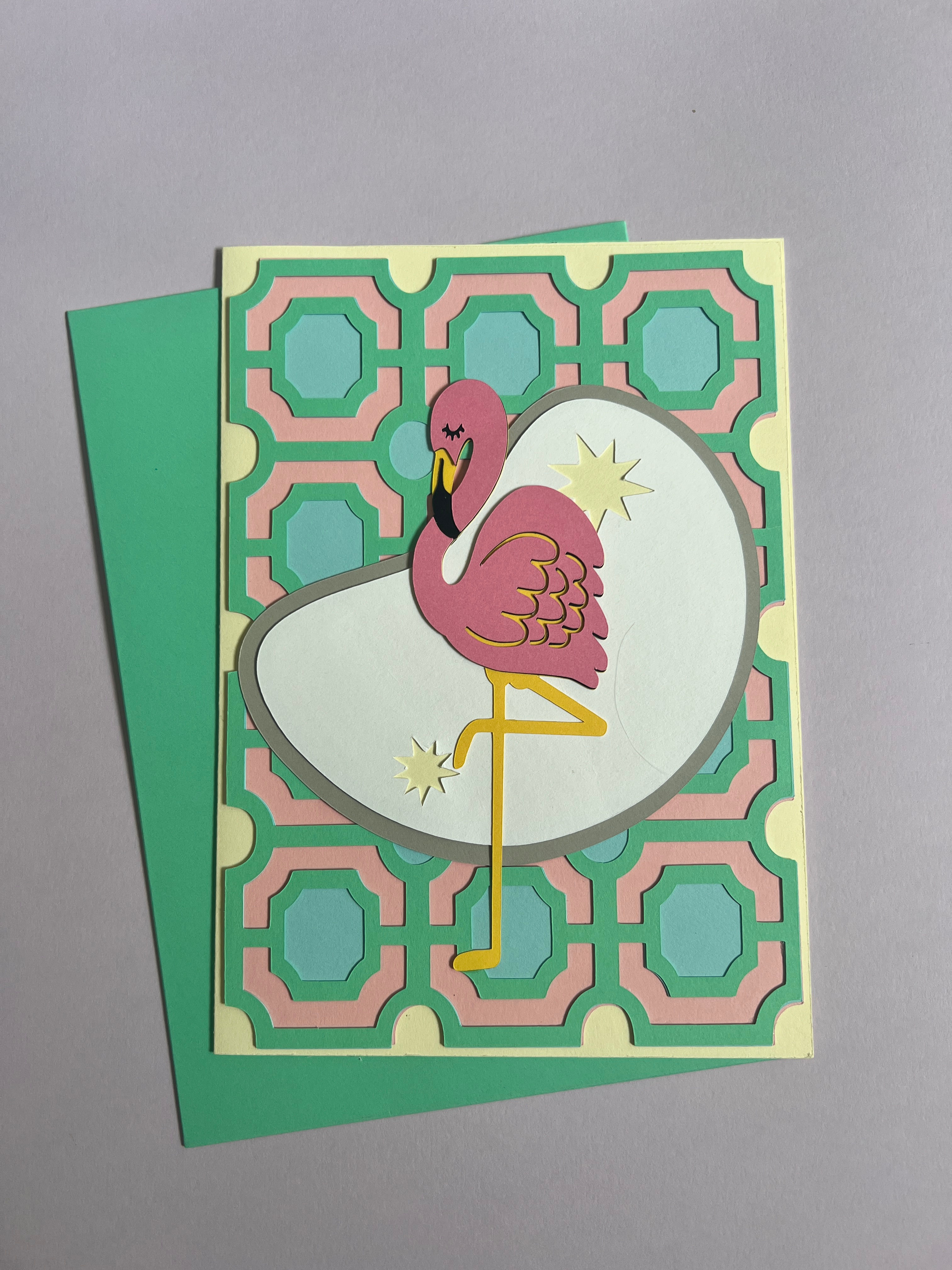 Flamingo Cutout Card