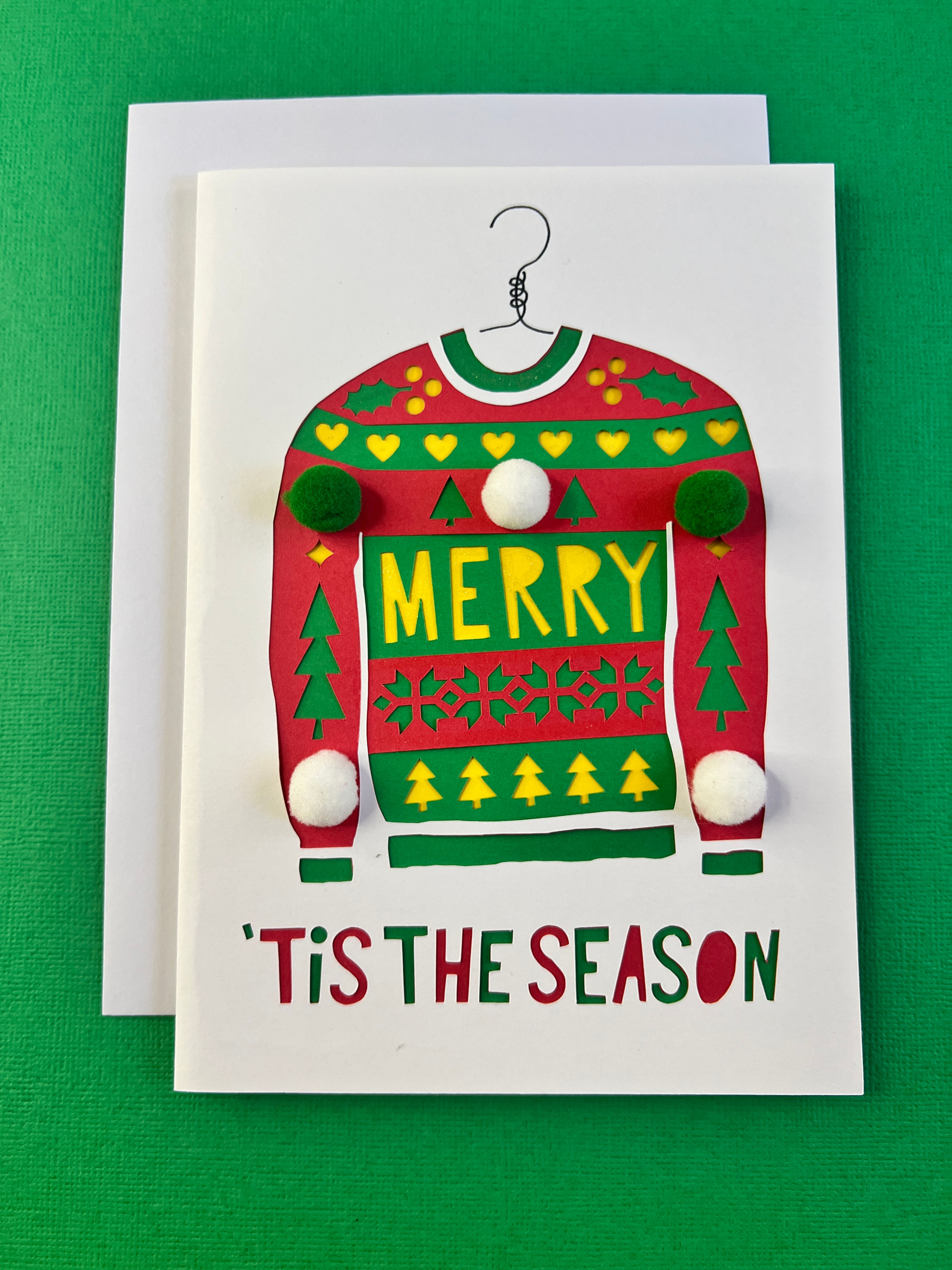 Ugly Sweater Pom Pom Card