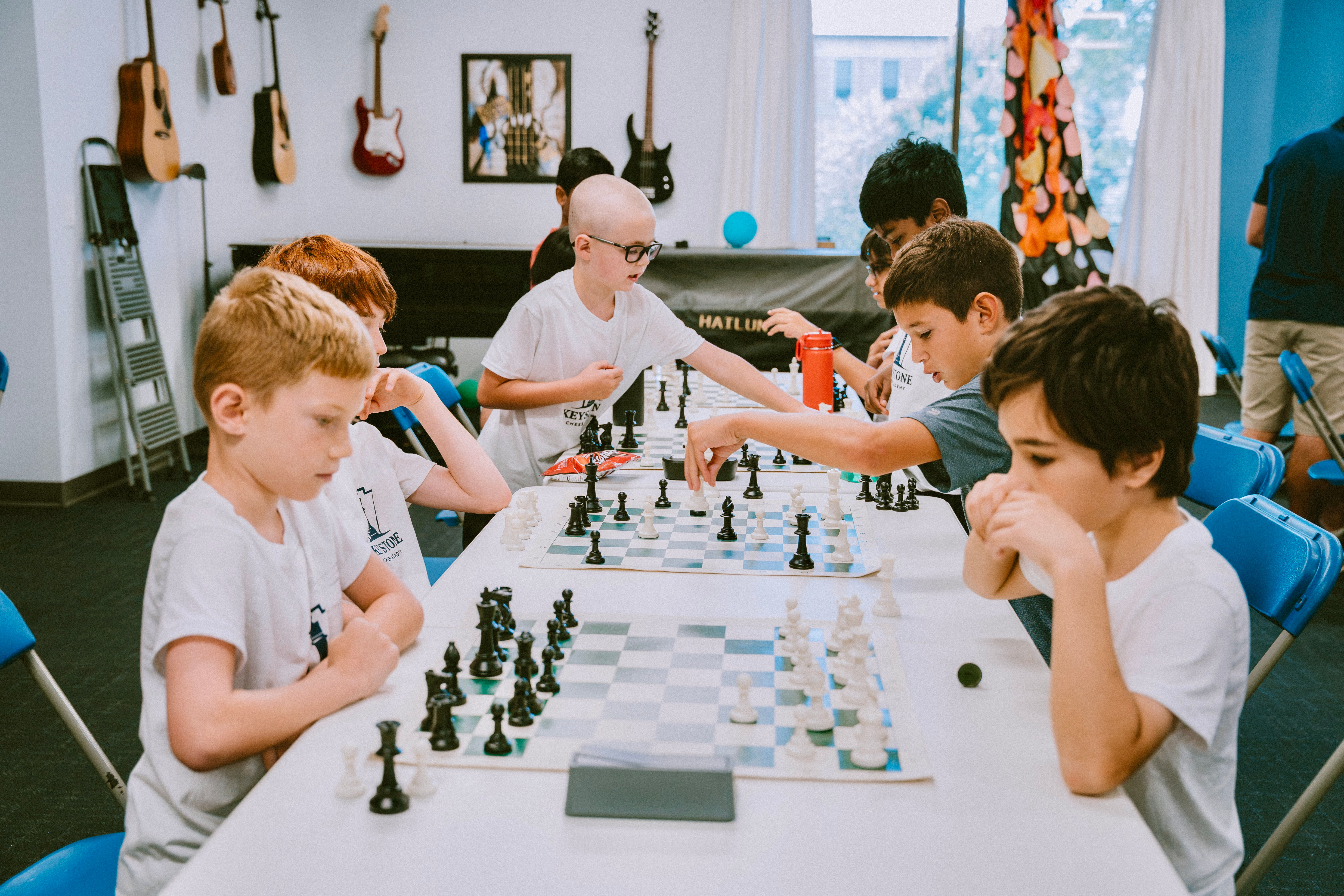 Students playing chess during a Keystone Chess Academy after-school club