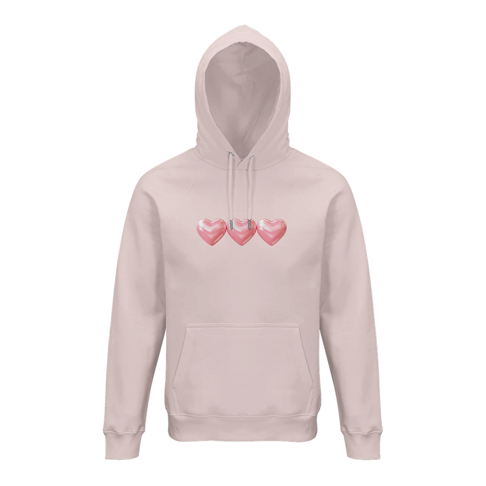 Thumbnail: Glowing Hearts Organic Cotton Hoodie – Eco-friendly