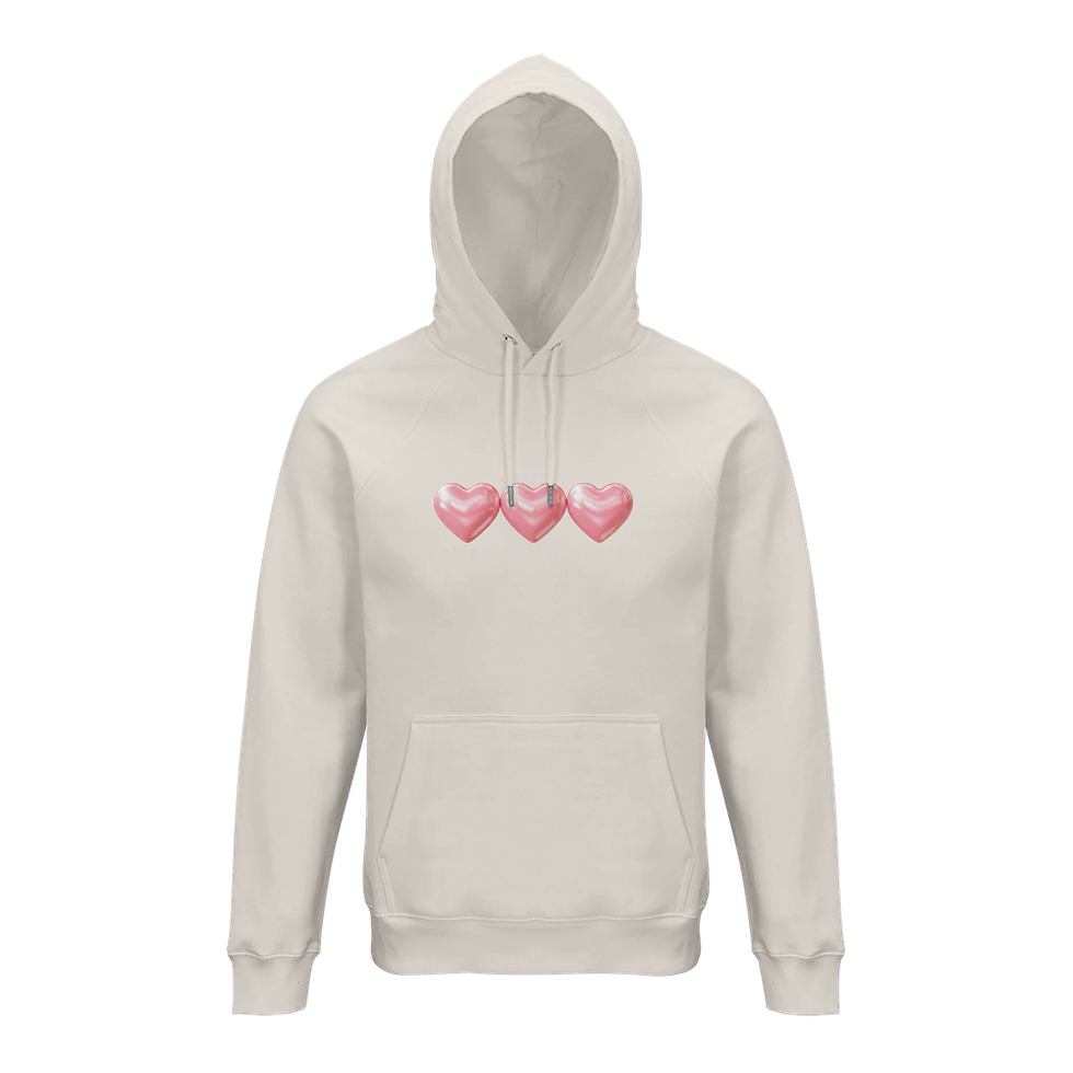 Miniatura: Glowing Hearts Organic Cotton Hoodie – Eco-friendly