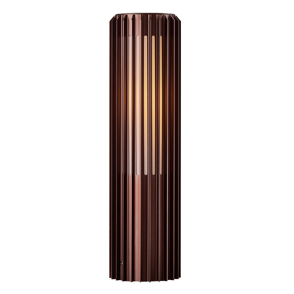 Borne lumineuse extérieure ALUDRA 45 Nordlux finition marron métallique sur fond clair