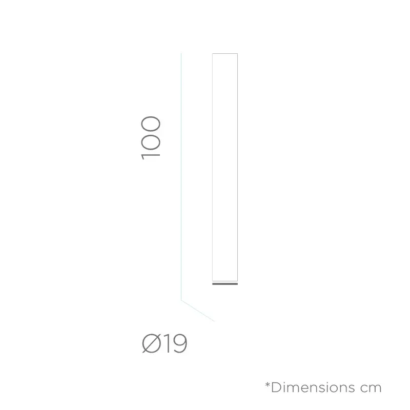 dimensions Lampadaire extérieur cylindrique FITY 100