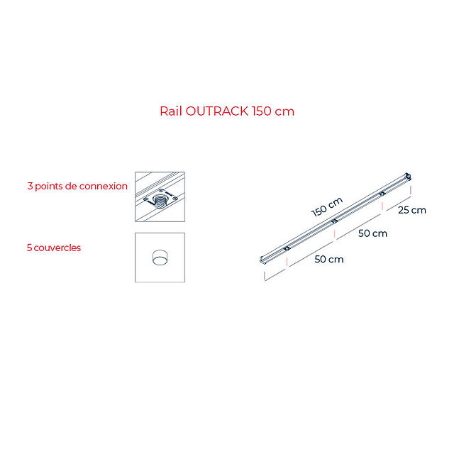 rail éclairage bover outrack 150 cm