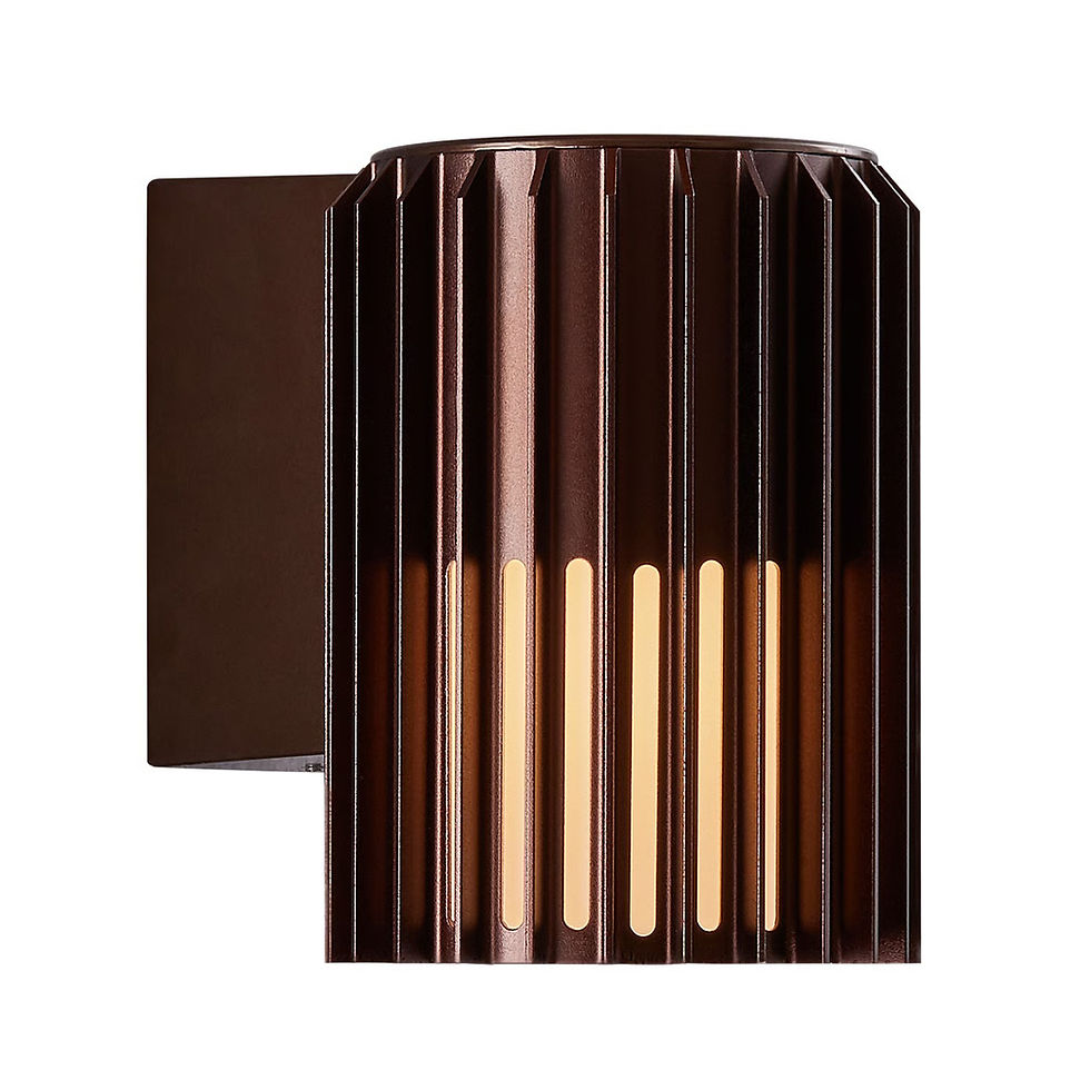 Applique extérieure cylindrique ALUDRA Nordlux finition brun métallique sur fond clair