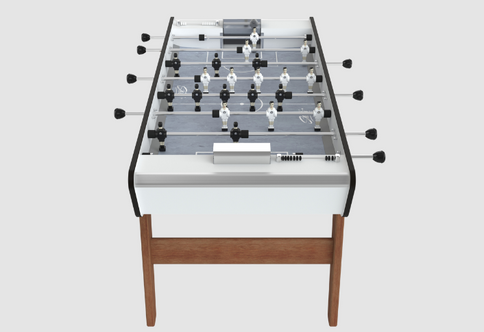 Vue 3D du baby-foot Stella Home Outdoor Blanc sur fond transparent.