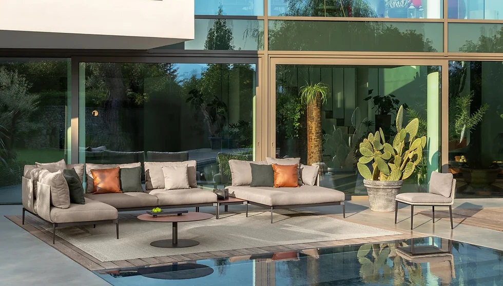 canapé modulable de jardin contemporain Talenti collection leaf