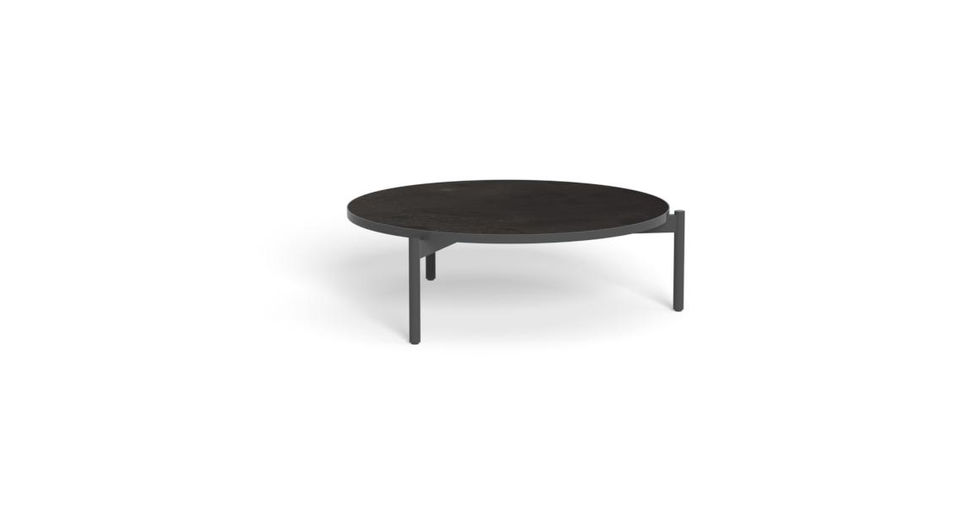 table basse premium avec plateau gris en grès