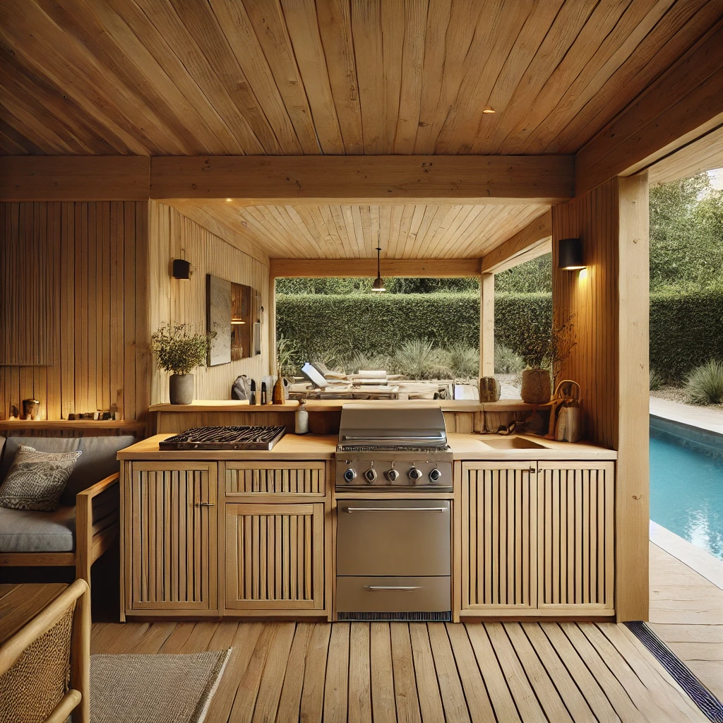 cuisine de plein air en bois