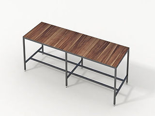 Table snack 225 cm Terrenere plateau teck, hauteur 90 cm, design épuré pour repas en plein air WAHO