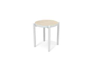 Table d'appoint STIPA Maiori avec structure blanche et plateau Pietra Beige