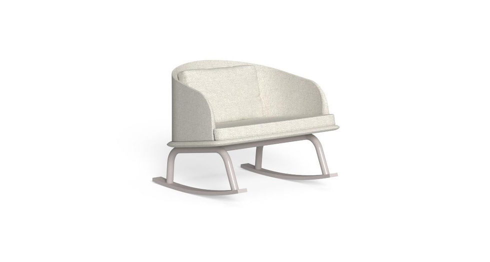 Rocking chair extérieur CLEO SOFT ALU blanc chaud