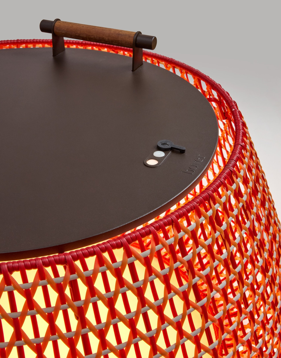 Lampe Bover NANS BAG/38 rouge avec fonction température de lumière