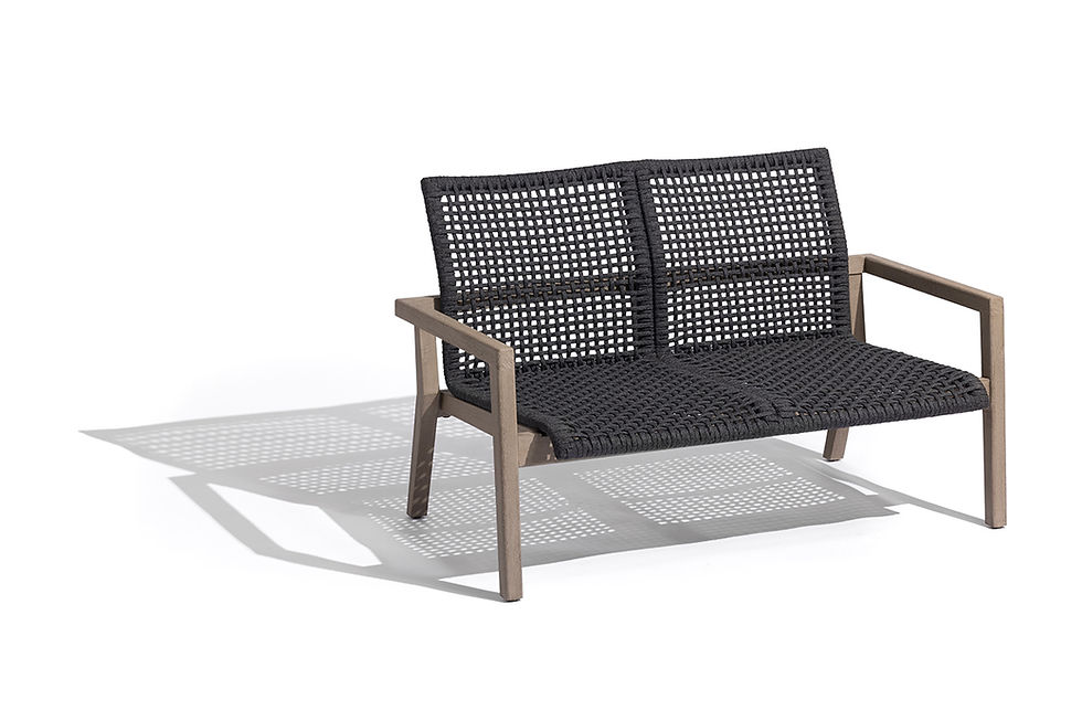 Canapé COPENHAGUE corde anthracite vu de face sur fond blanc